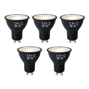 Sada 5 stmievateľných LED žiaroviek GU10 čierna 6W 450 lm 3000K vyobraziť