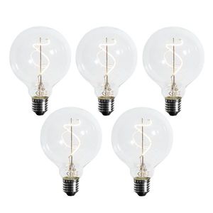 Sada 5 ks Stmievateľná LED žiarovka E27 so špirálovým vláknom G95 4W 270lm 2700K vyobraziť