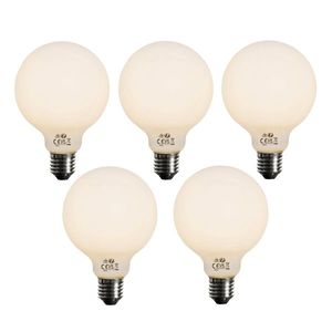 Sada 5 ks E27 3-stupňová stmievateľná LED žiarovka opálové sklo G95 4W 450lm 2700K vyobraziť