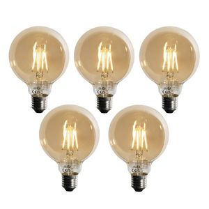 Sada 5 ks E27 3-stupňová stmievateľná LED žiarovka zlatá G95 4W 450lm 2700K vyobraziť