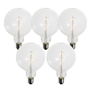 Sada 5 stmievateľných LED žiaroviek E27 so špirálovým vláknom G125 4W 270 lm 2200K vyobraziť