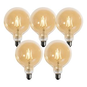 Sada 5 ks E27 3-stupňová stmievateľná LED lampa zlatá G125 4W 450lm 2700K vyobraziť