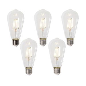 Sada 5 stmievateľných LED žiaroviek E27 ST64 číra 5W 600 lm 2700K vyobraziť