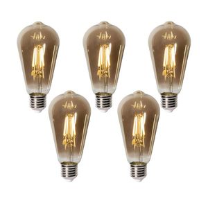 Sada 5 stmievateľných LED žiaroviek E27 ST64 dymové sklo 5W 450 lm 2700K vyobraziť