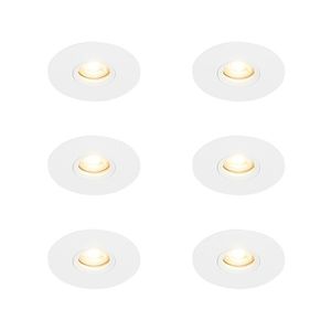 Sada 6 ks Moderné zapustené bodové biele 12 cm - Buco vyobraziť