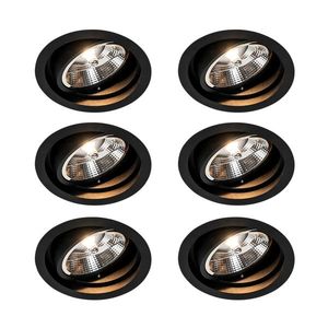 Sada 6 ks Moderné zapustené bodové čierne nastaviteľné - skľučovadlo 111 vyobraziť