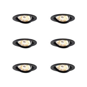Sada 6 moderných čiernych naklápacích zapustených bodových svetiel AR70 - Cisco vyobraziť