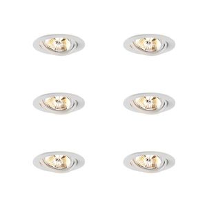 Sada 6 moderných zapustených bodových svietidiel bielej farby s možnosťou naklápania AR70 - Cisco vyobraziť