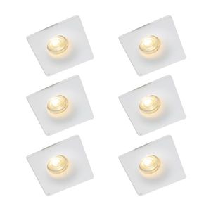 Sada 6 zapustených bodových svetiel biela 12 cm okrúhla - Gypsy Stucco vyobraziť