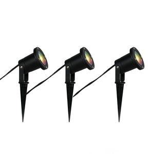 Sada 3 inteligentných záhradných reflektorov čierna vrátane kábla a zástrčky 230 cm IP65 - Basic vyobraziť