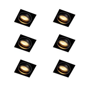 Sada 6 zapustených bodových svetiel čierna nastaviteľná bezrámiková - Oneon Honey vyobraziť