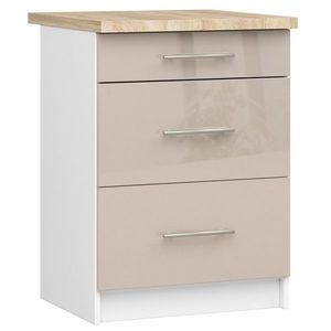 Kuchyňská skříňka Olivie S 60 cm 3S bílá/cappuccino vyobraziť