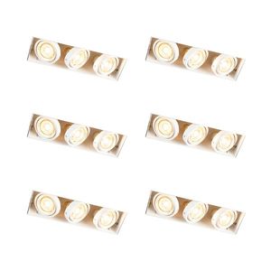 Sada 6 zapustených bodových svetiel biela nastaviteľná bezrámová 3-svetlá - Oneon vyobraziť