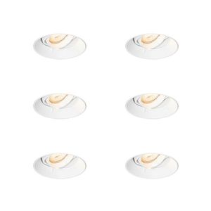 Sada 6 moderných zapustených bodových svetiel biela GU10 okrúhla bezrámová - Oneon vyobraziť