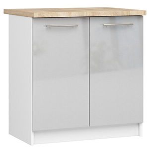 Kuchyňská skříňka Olivie S 80 cm 2D bílá/metalický lesk/dub sonoma vyobraziť