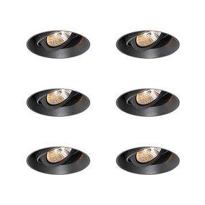 Sada 6 moderných zapustených bodových svetiel čierna GU10 AR70 okrúhle bezrámové - Oneon vyobraziť