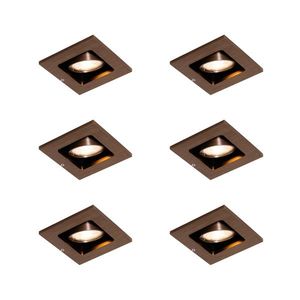 Sada 6 moderných zapustených bodových svetiel tmavý bronz nastaviteľné - Qure vyobraziť