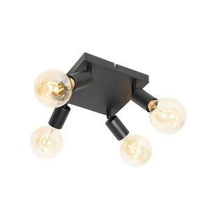 Moderné bodové svetlo čierne štvorcové 4-svetlo - Facil vyobraziť