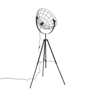 Priemyselná trojnohá stojaca lampa čierna 50 cm nastaviteľná - Hanze vyobraziť