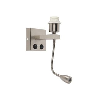 Moderná nástenná lampa oceľ s flexibilným ramenom - Brescia Combi vyobraziť