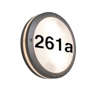 Vonkajšia nástenná lampa antracit s číslom domu IP54 - Glow vyobraziť