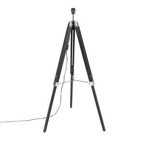 Stojaca lampa čierna bez tienidla - Tripod vyobraziť