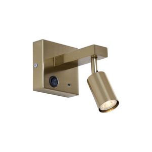 Moderná nástenná lampa zlatá s USB-C naklápacia - Rex vyobraziť