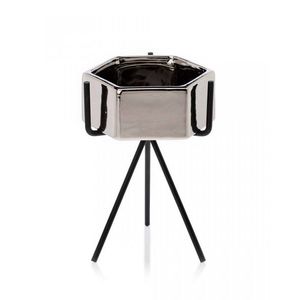 Kvetináč na stojane Sashi 16, 5 cm strieborný vyobraziť