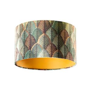 Zamatový tienidlo s dizajnom listov a zlatým vnútorným povrchom 35/35/20 vyobraziť