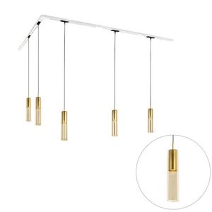 Moderný koľajnicový systém s 5 zlatými závesnými svetlami 1-fázový - Iconic Lloyd vyobraziť