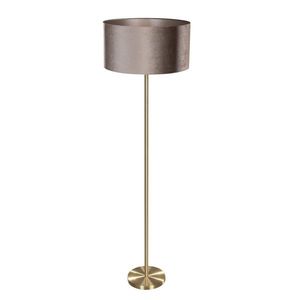 Stojacia lampa mosadz s plyšovým tienidlom taupe 50 cm - Simplo vyobraziť