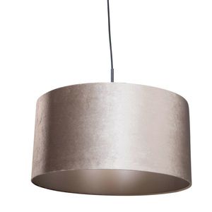 Závesná lampa čierna so zamatovým tienidlom taupe 50cm - Combi 1 vyobraziť