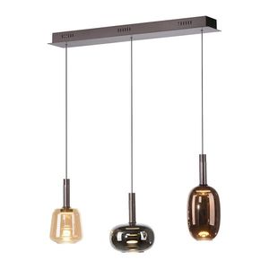 Závesná lampa čierna s viacfarebným sklom vrátane LED 3-svetiel Easylift - Irides vyobraziť