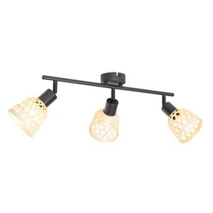 Orientálne bodové svetlo čierne s bambusom 3-svetlo - Rayan vyobraziť