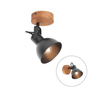 Priemyselný reflektor čierny s dreveným sklonom - Tommy vyobraziť