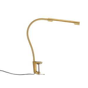 Svietidlo na svorku na stôl mosadz vrátane LED s dotykovým stmievačom - Lionard vyobraziť