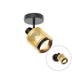 Priemyselné bodové svetlo čierne so zlatom - Kayden vyobraziť