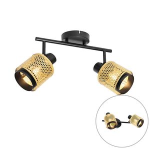 Priemyselné bodové svetlo čierne so zlatom 2-žiarovkové - Kayden vyobraziť