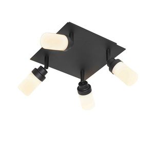 Moderné kúpeľňové bodové svietidlo čierne 4-žiarovkové IP44 - Japie vyobraziť