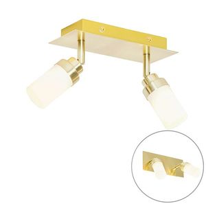 Moderné kúpeľňové bodové svetlo mosadz 2-žiarovkové IP44 - Japie vyobraziť