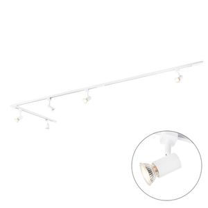 Moderný koľajnicový systém s 5 reflektormi 1-fázový biely - Jeany vyobraziť