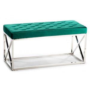 Lavica Nelja strieborno-zelená vyobraziť