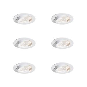 Sada 6 zapustených bodových svetiel biela 9, 5 cm vrátane LED 1300 lm stmievateľné IP23 - Gaius vyobraziť