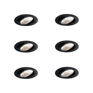 Sada 6 zapustených bodových svetiel čierna 9, 5 cm vrátane LED 1300 lm stmievateľné IP65 - Gaius vyobraziť