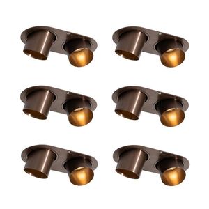 Sada 6 zapustených bodových svetiel tmavý bronz GU10 50mm 2-svetlá - Installa vyobraziť
