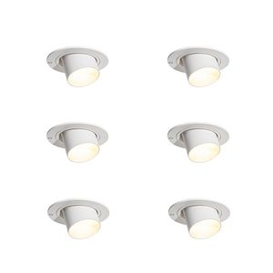 Sada 6 zapustených bodových svetiel biela GU10 35 mm okrúhle naklápacie - Installa vyobraziť