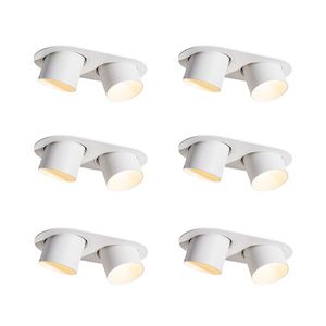 Sada 6 zapustených bodových svetiel biela GU10 70 mm naklápateľné 2-svetlá - Installa vyobraziť