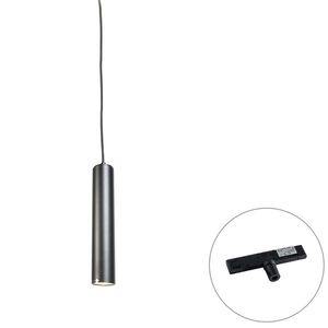 Dizajnové závesné svietidlo čierne vrátane adaptéra na koľajnicu 1-fázové - Slimline Tuba Small vyobraziť