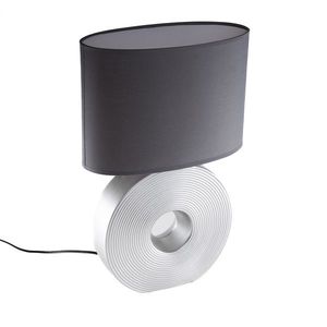 Klasická stolná lampa sivá s oceľou - Ollo vyobraziť