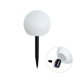 Vonkajšia lampa biela 20 cm vrátane LED IP44 solárny RGBW - Ludger vyobraziť